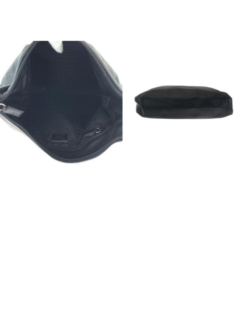 ★SOLD★ Prada Plastic Handle Logo Black Hobo Shoulder Bag - Picture 9 of 9